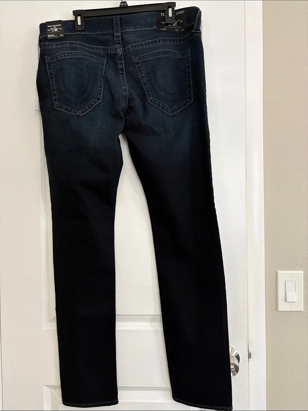 True Religion Men's Slim Jeans in Dark Indigo Black